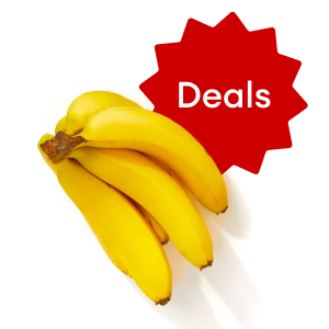 deals outlined by a red star next to a bunch of bananas
