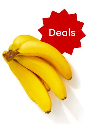 deals outlined by a red star next to a bunch of bananas