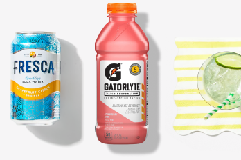 Can of Fresca, bottle of Gatorlyte