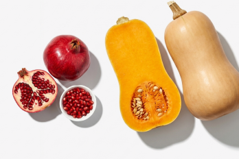 pomegranate, butternut squash