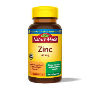 Bottle of Nature Made zinc vitamins