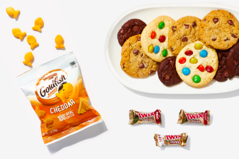 small bag of goldfish, small platter of cookies