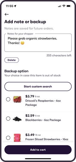 Add notes to help your shopper find exactly what you need.