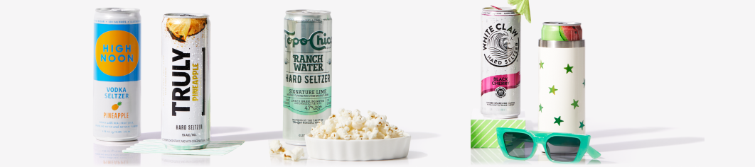 high noon, truly, topo chico, white claw