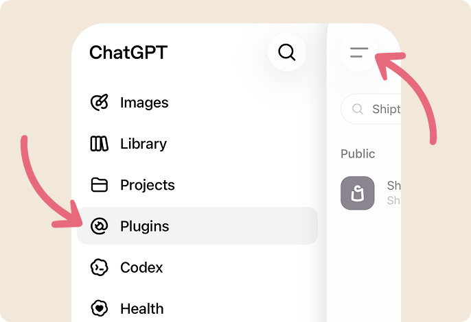 How to connect to ChatGPT screen