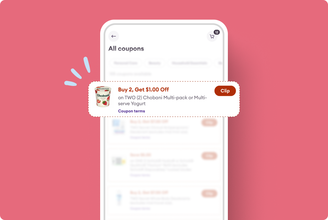 App UI of coupon recommender