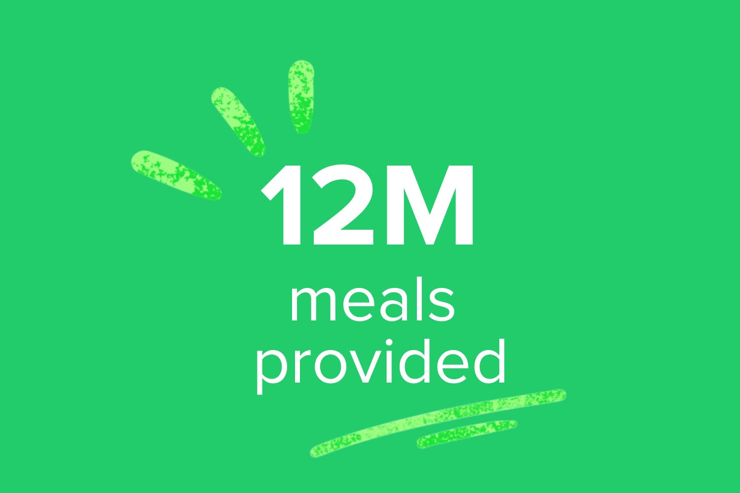 white text on green background that reads $12M meals provided