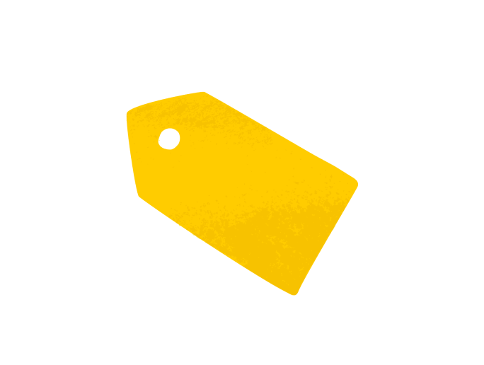 Illustration of yellow sale tag