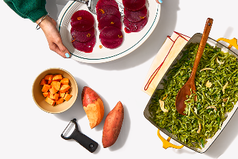 cranberry sauce, green beans, soup, vegetables