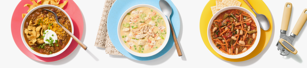 3 bowls of soup