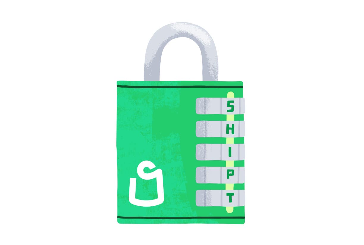 Green lock with Shipt logo