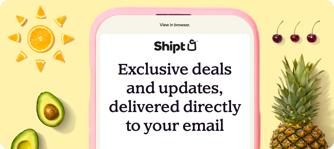 Image of a phone with Shipt information on deals and updates