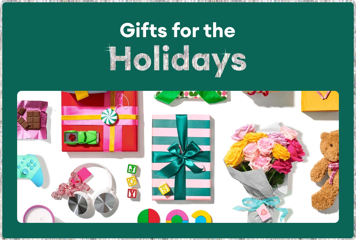 gif showing Holiday gift items