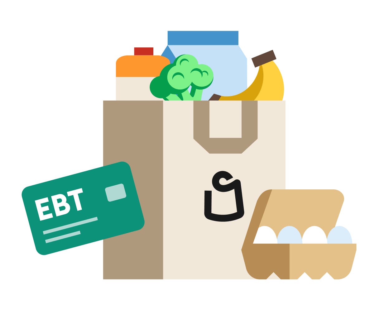 Shipt grocery bag with EBT card gif