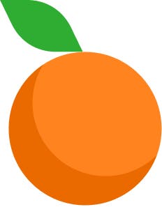 An illustration of a red apple with a green stem and leaf