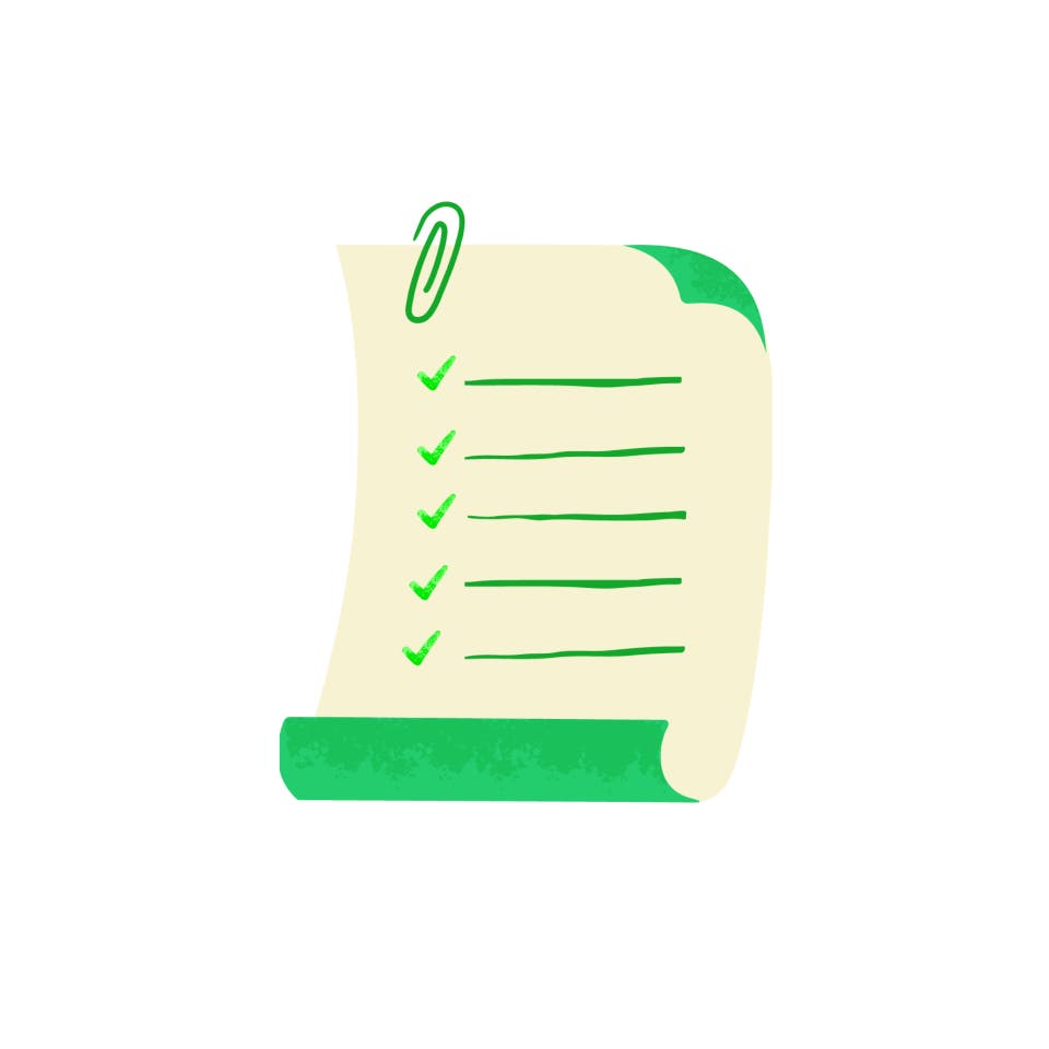Image of a to do list with green edges