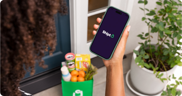 A shopper with Shipt using the Shipt app