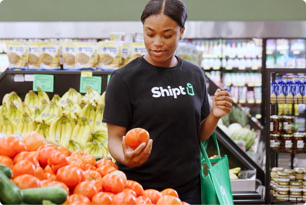 image of shopper shopping for groceries