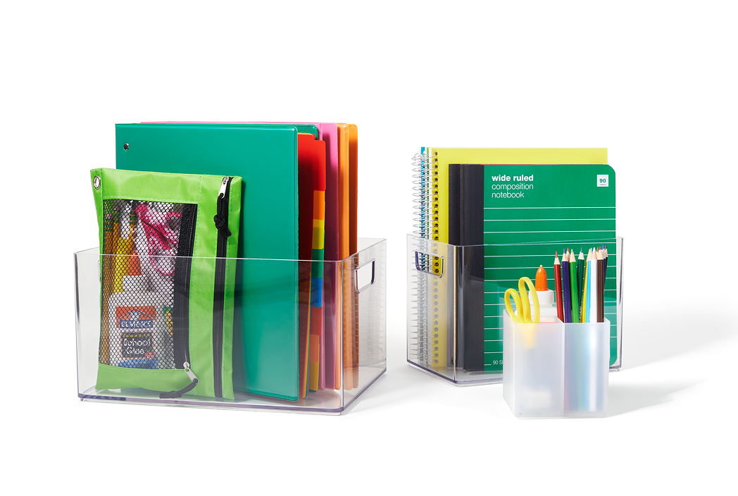 image of organized binders and school supplies