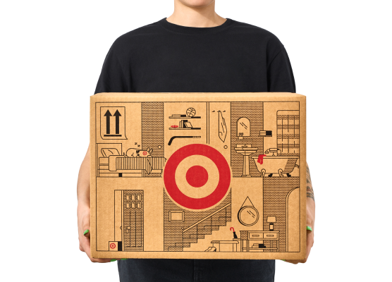 Shipt package delivery person holding a target package