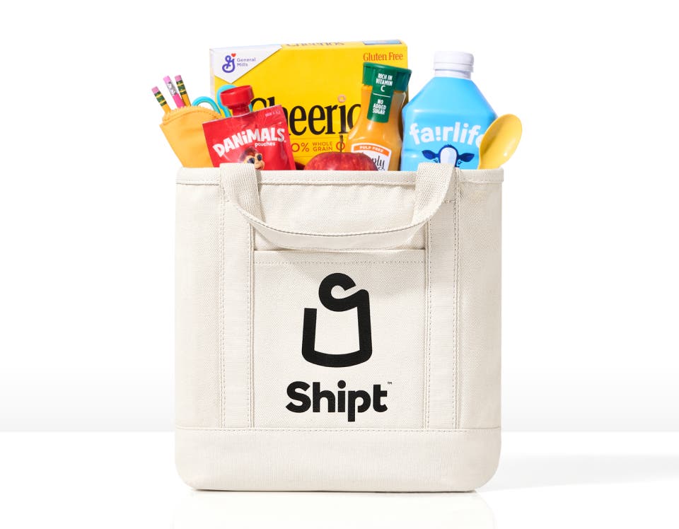 Shipt shopping bag full of groceries