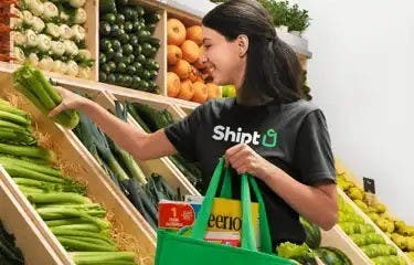 Shopper picking fresh produce