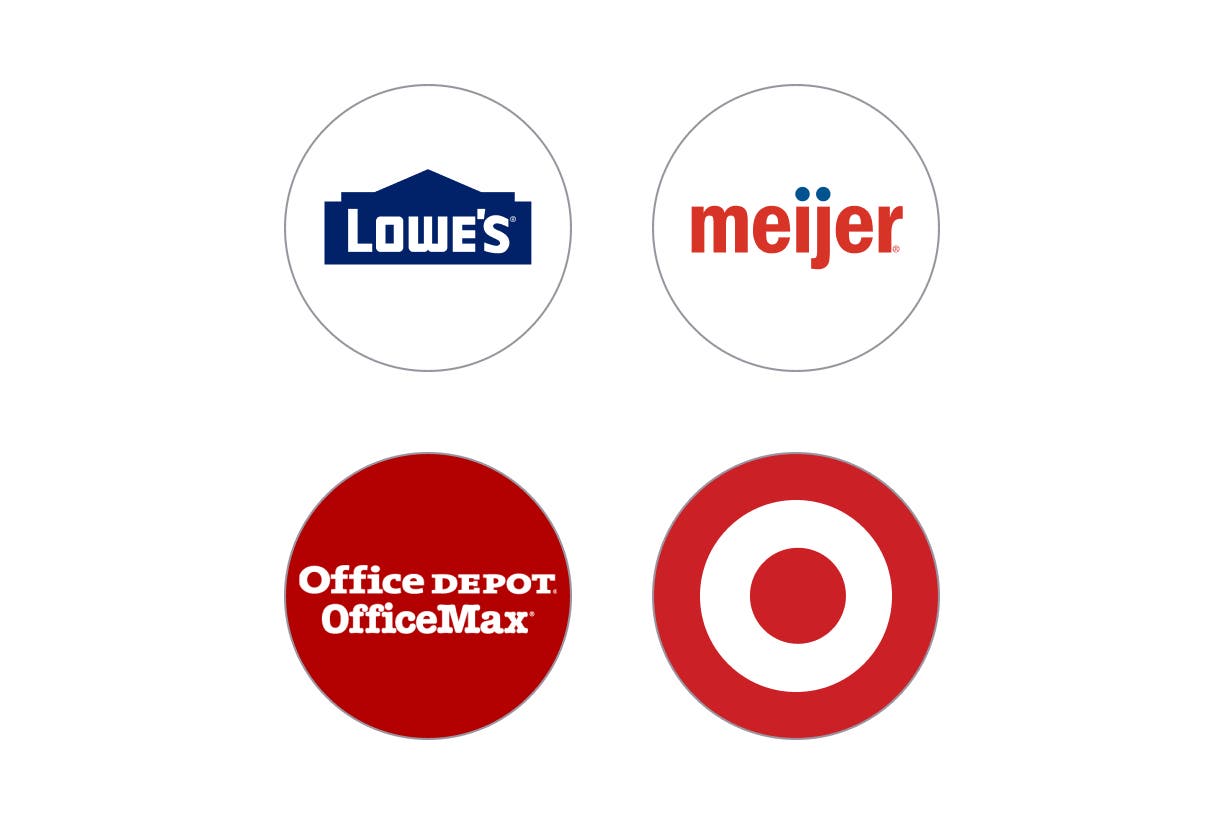 List of retailers that sell office supplies