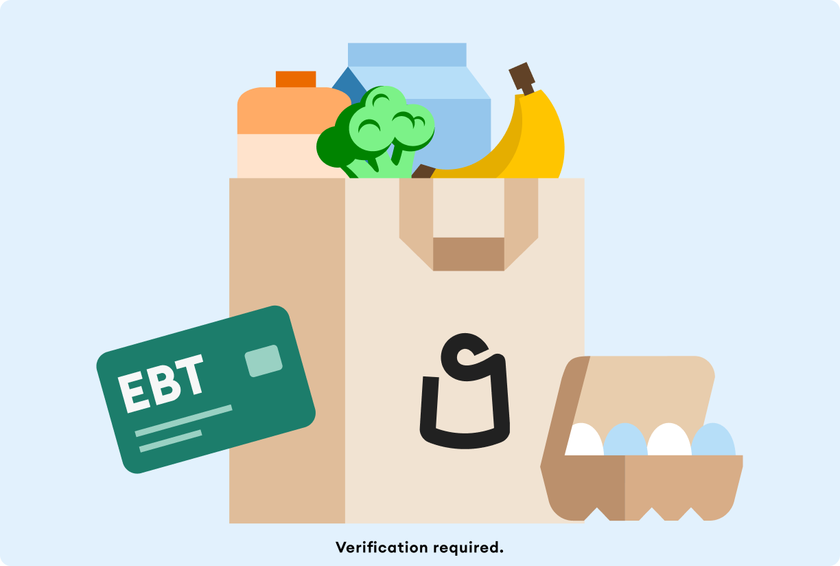 Shipt grocery bag with EBT card gif