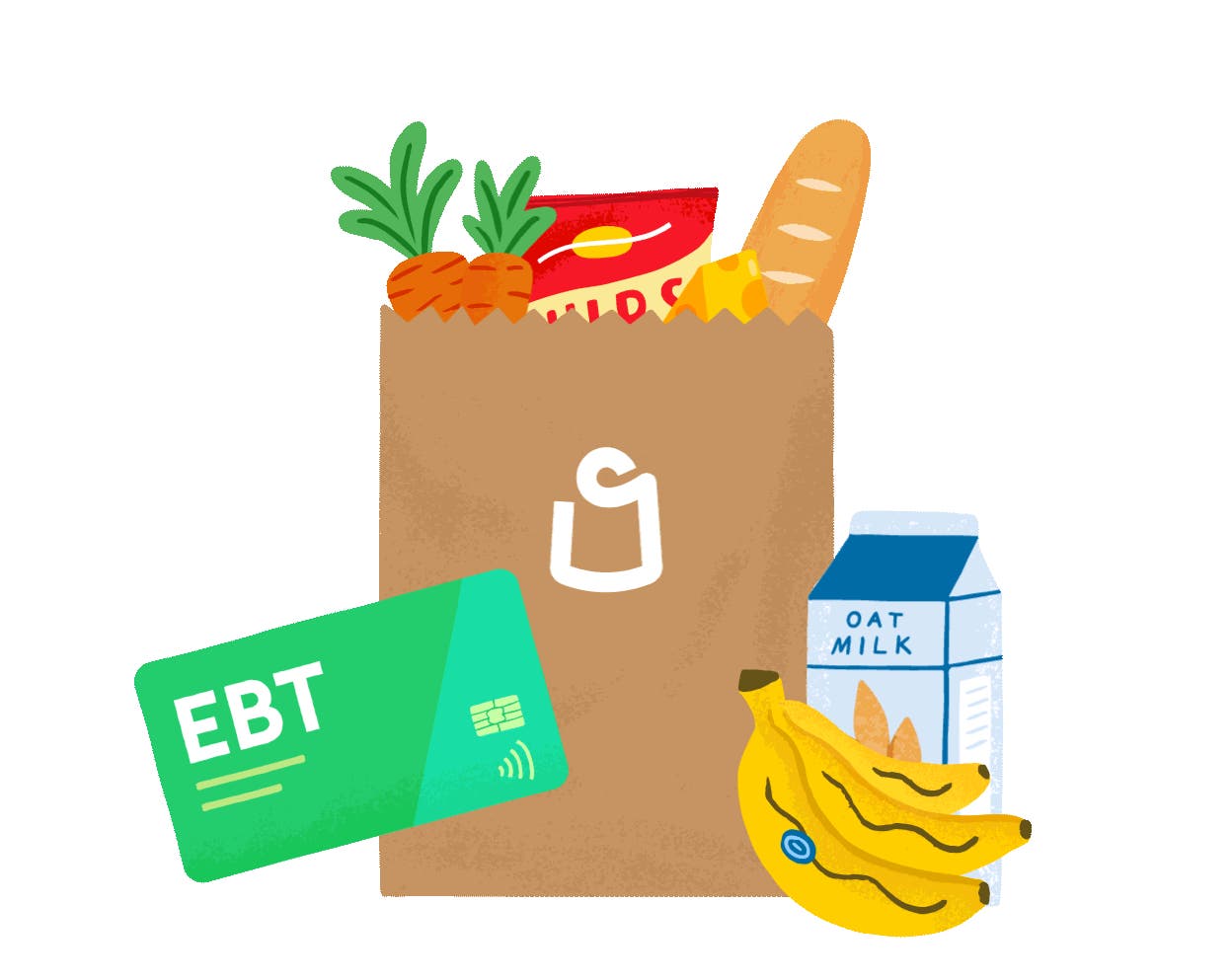 Shipt grocery bag with EBT card gif