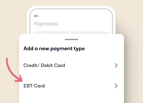 Step 1: Add your EBT card.