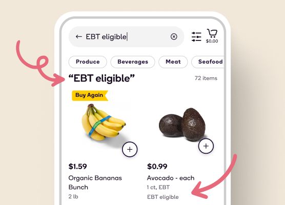 Step 2: Shop EBT-eligible items.