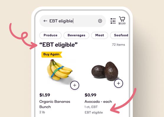 Step 2: Shop EBT-eligible items.